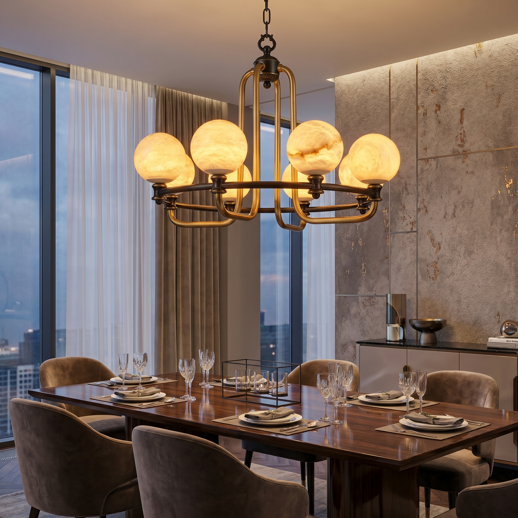Brass Classic Alabaster Pendant Light — D820 — mra-brass-classic-91040-d820-scene-1