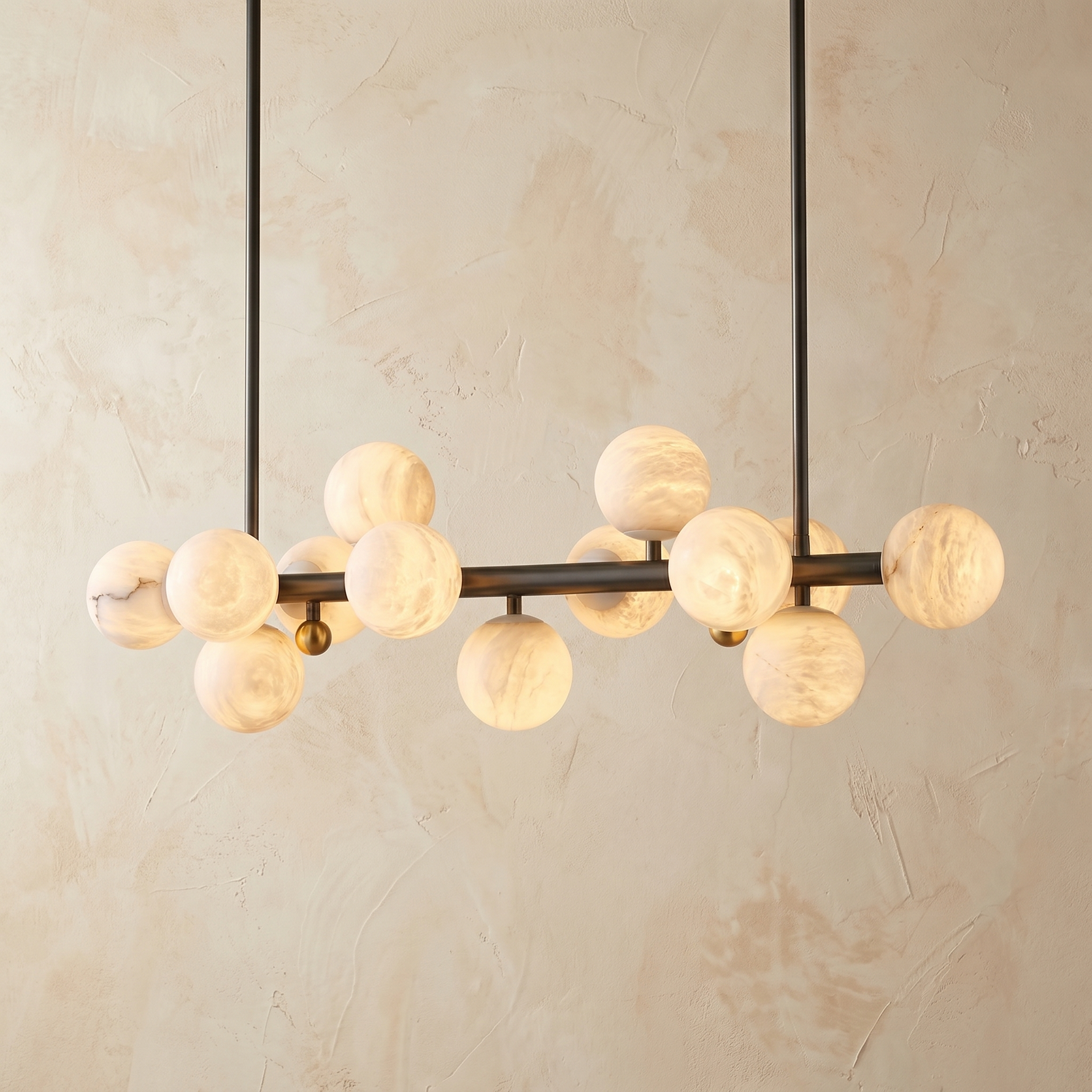 Brass Linear Orb Alabaster Pendant Light — W1180 — mra-brass-linear-orb-91033-w1180-product