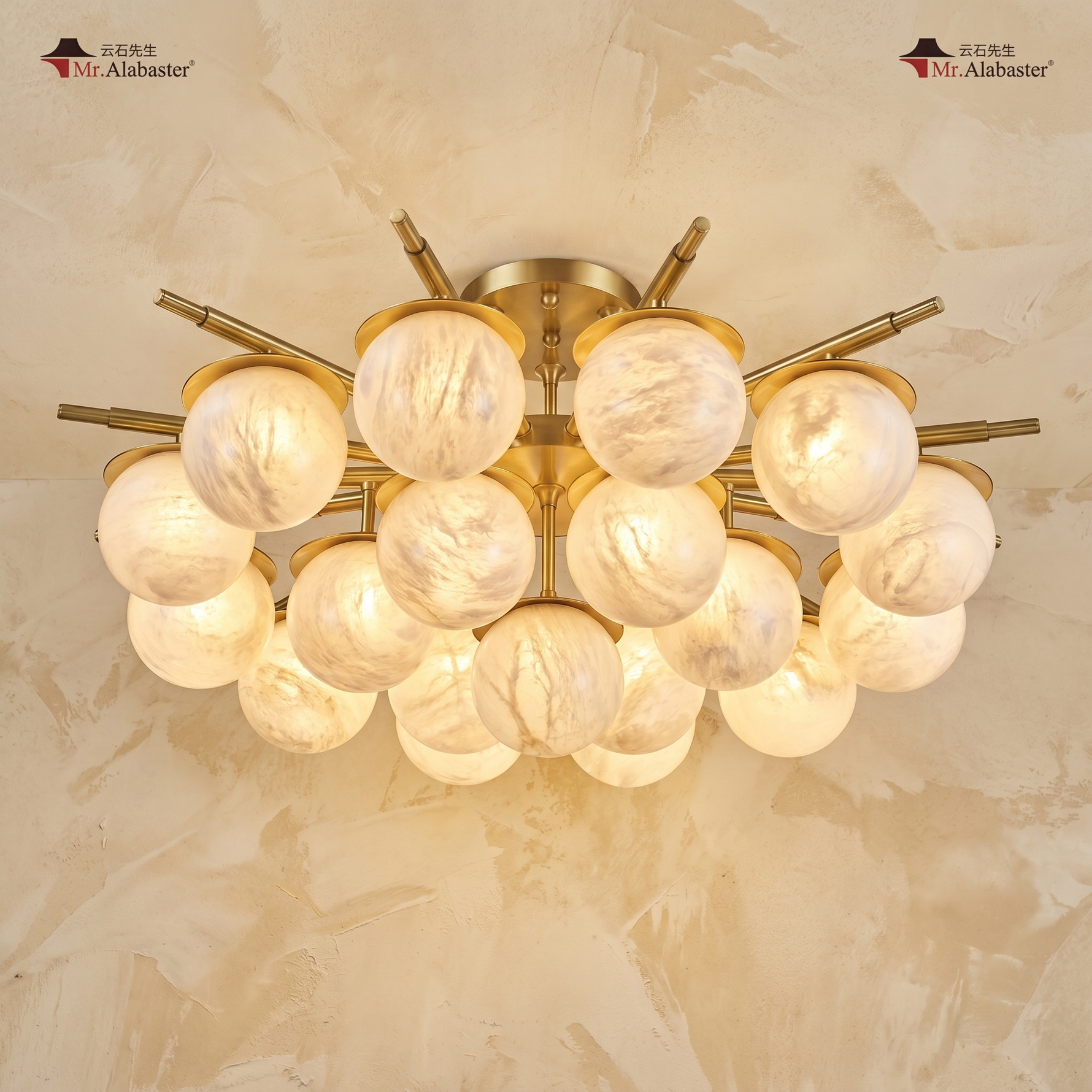 Brass Orb Cluster Ceiling Alabaster — D1000 — mra-brass-orb-cluster-ceiling-91066-d1000-product