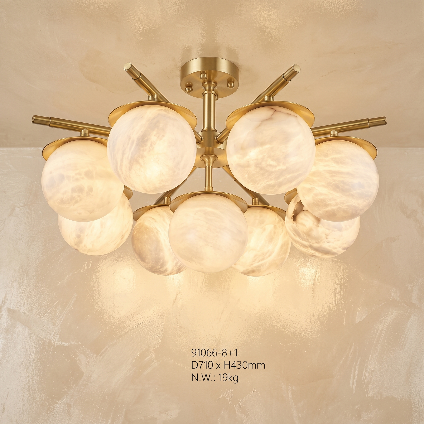 Brass Orb Cluster Ceiling Alabaster — D710 — mra-brass-orb-cluster-ceiling-91066-d710-product