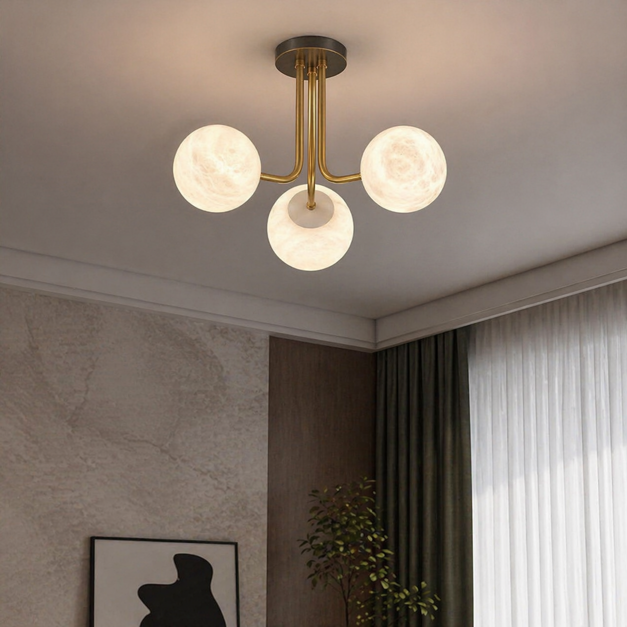 Ceiling 3-orb Alabaster — D540 — mra-ceiling-3-orb-91054-d540-scene-3