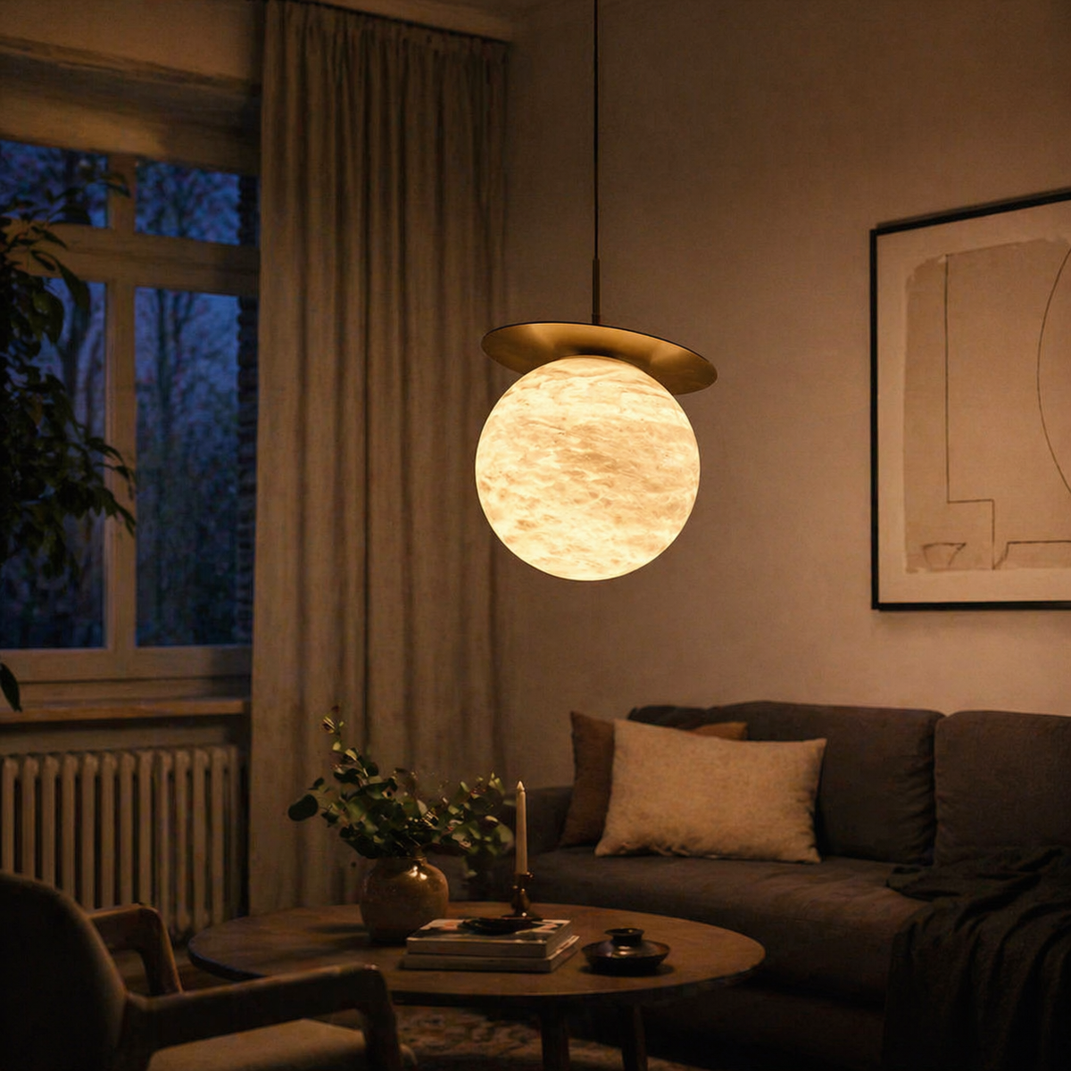 Disc + Orb Pendant Alabaster — D290 — mra-disc-orb-pendant-d290-scene-3