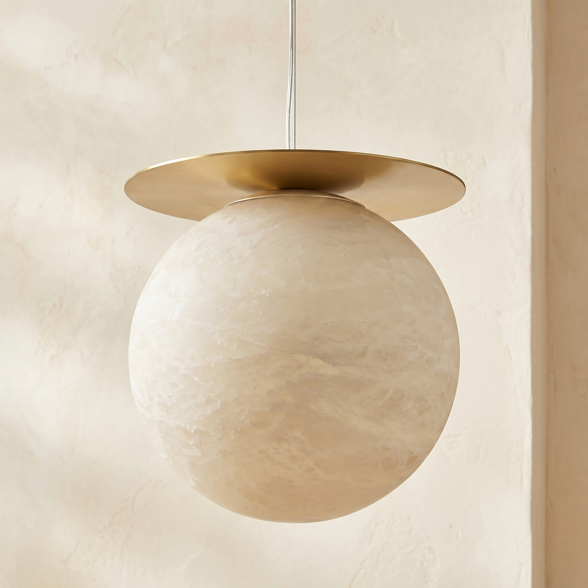 Disc + Orb Pendant Alabaster — D330 — mra-disc-orb-pendant-d330-dark
