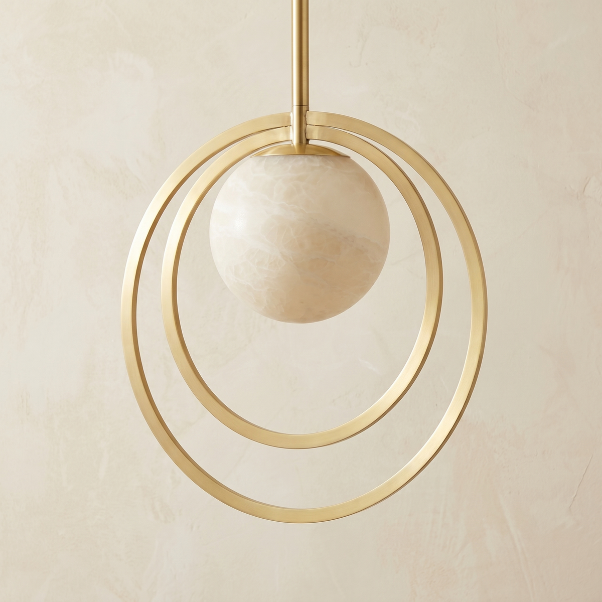 Double Ring + Orb Alabaster Pendant Light — D450 — mra-double-ring-orb-d450-dark
