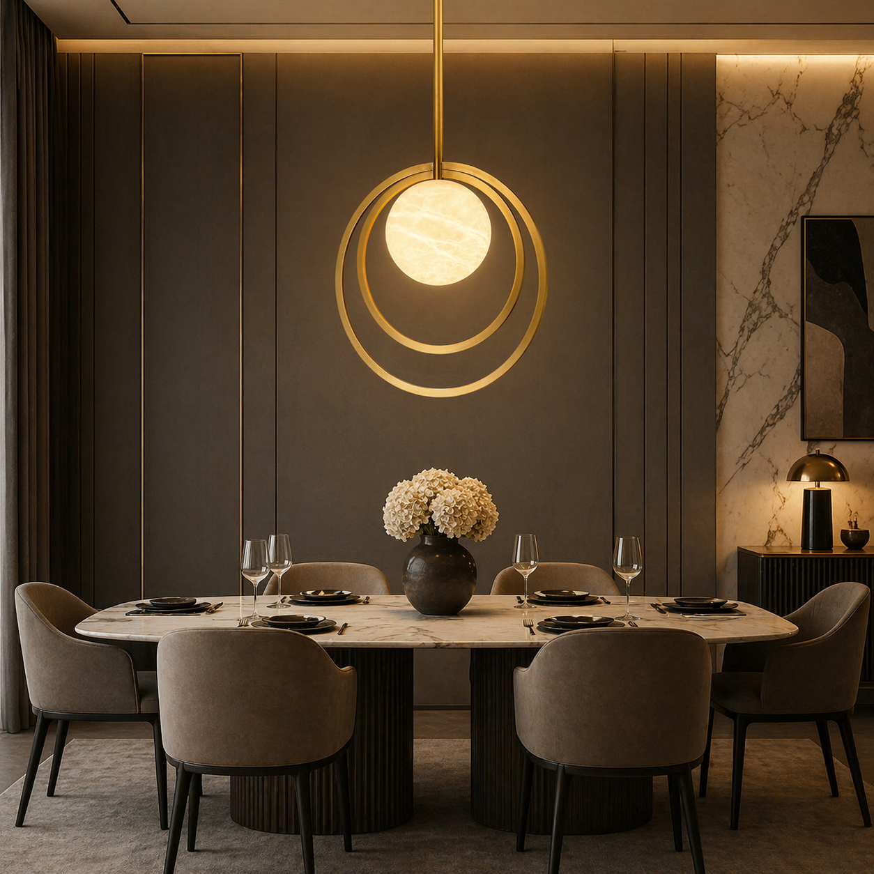 Double Ring + Orb Alabaster Pendant Light — D450 — mra-double-ring-orb-d450-scene-1