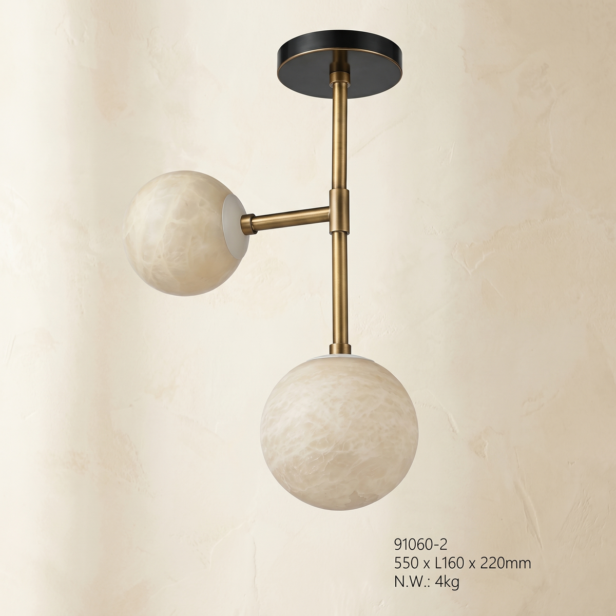 Duo Orb Ceiling Alabaster — D550 — mra-duo-orb-ceiling-91060-d550-dark