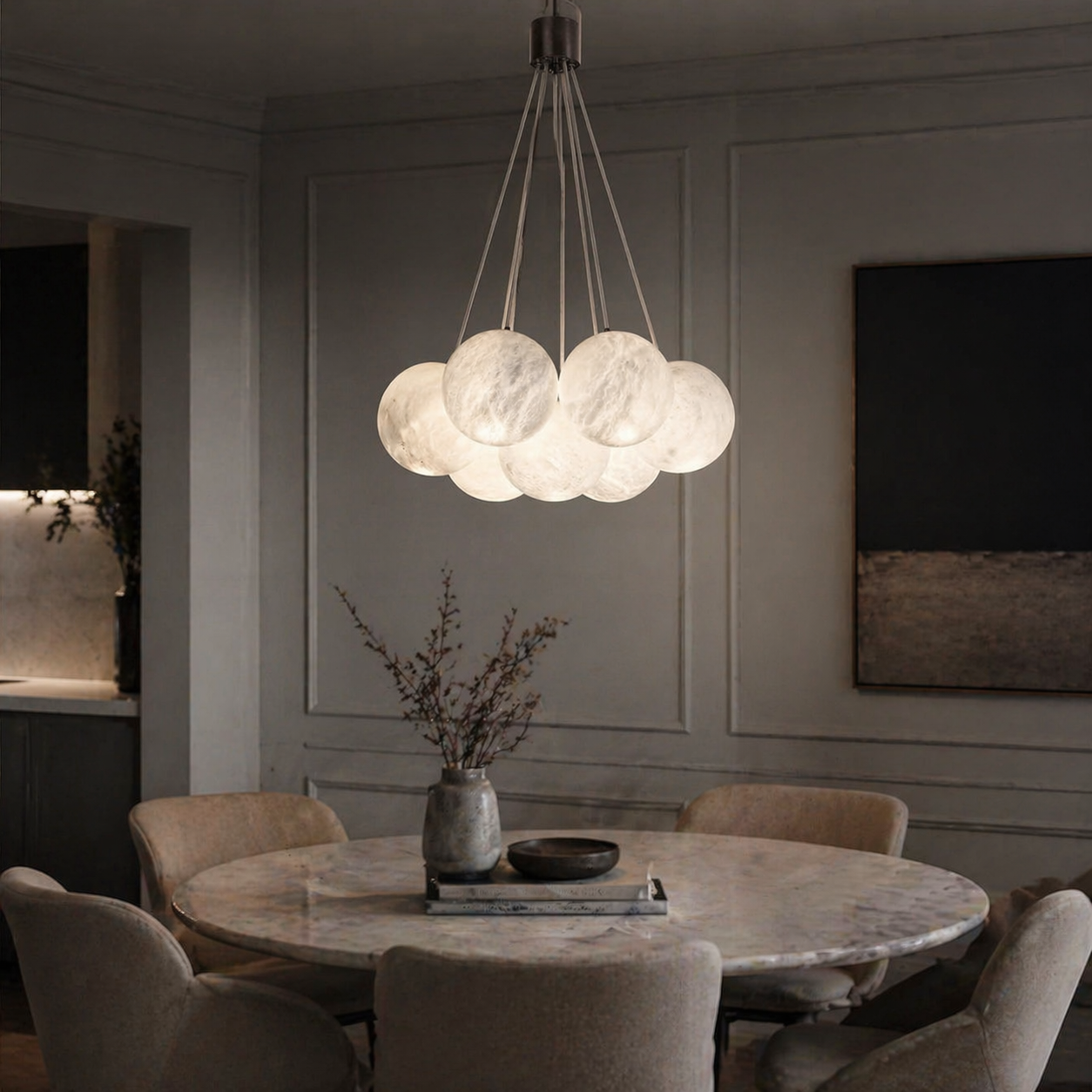 Grape Cluster Alabaster Pendant Light — D540 — mra-grape-cluster-d540-scene-1