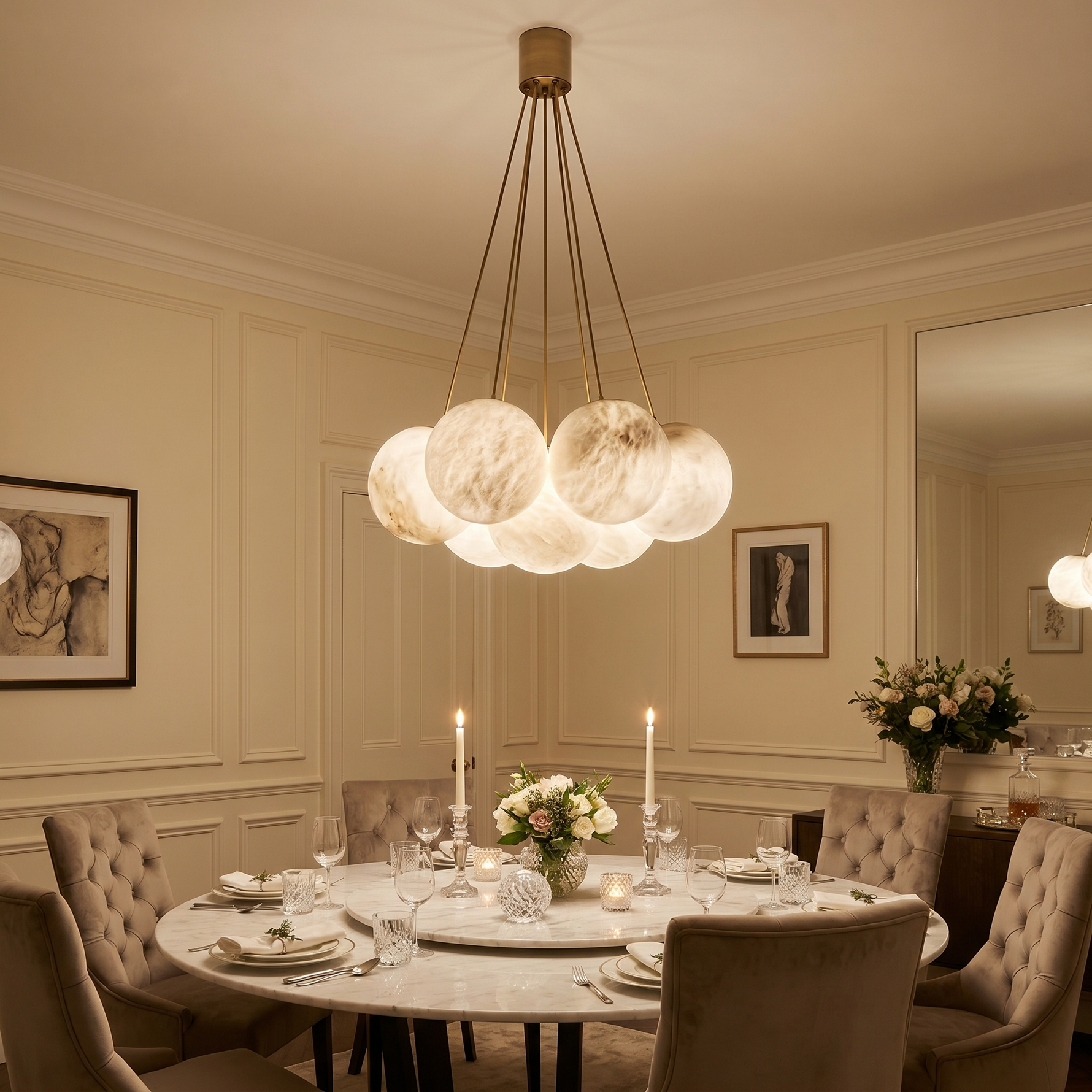 Grape Cluster Alabaster Pendant Light — D540 — mra-grape-cluster-d540-scene-3