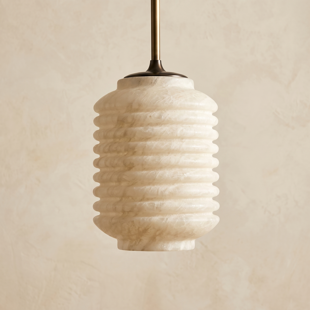 Lantern Cylinder Alabaster Pendant Light — D260 — mra-lantern-cylinder-91006-d260-dark