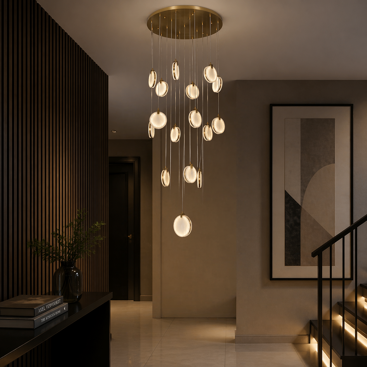 Leaf Cascade Alabaster Pendant Light — D700 — mra-leaf-cascade-70809-d700-scene-1