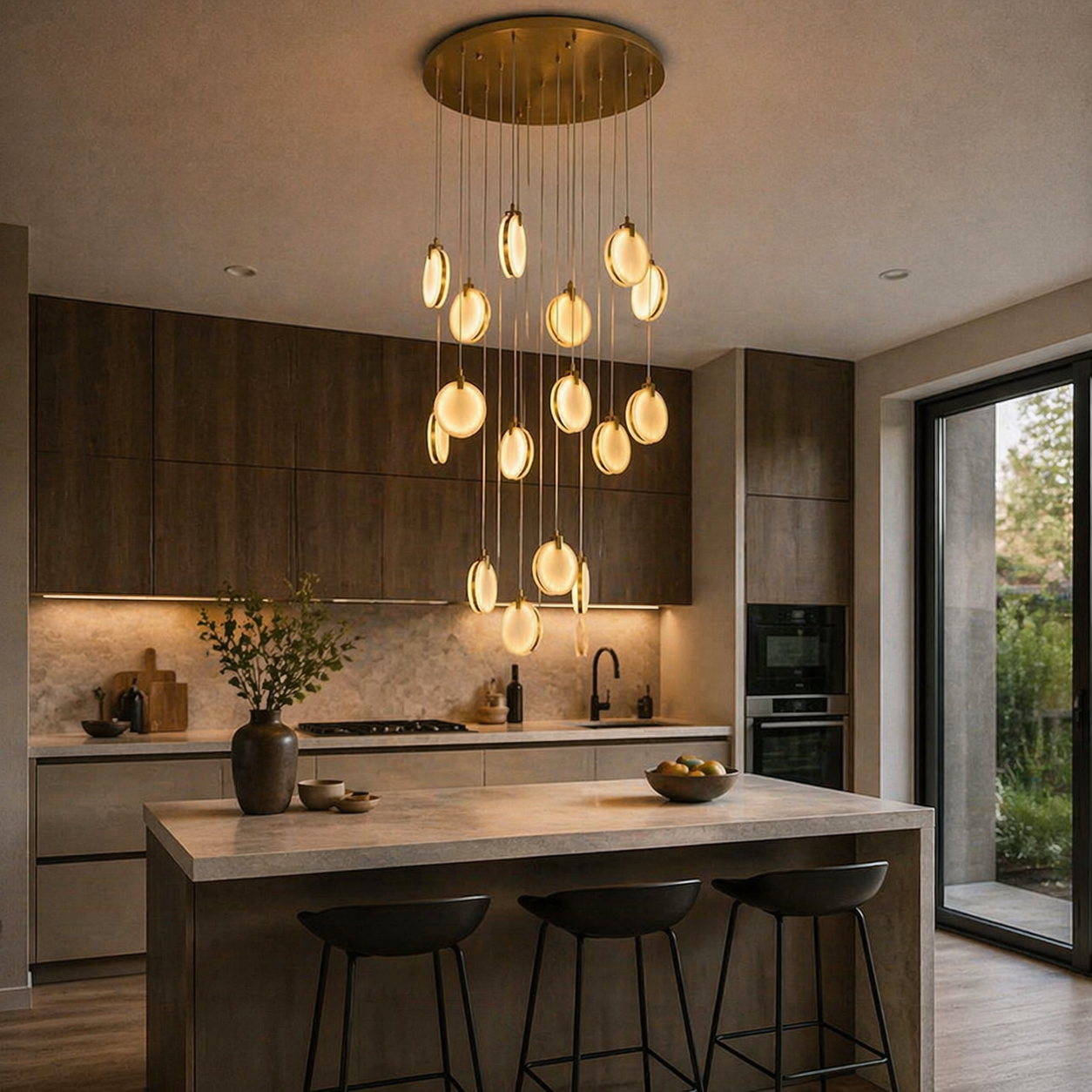Leaf Cascade Alabaster Pendant Light — D700 — mra-leaf-cascade-70809-d700-scene-2