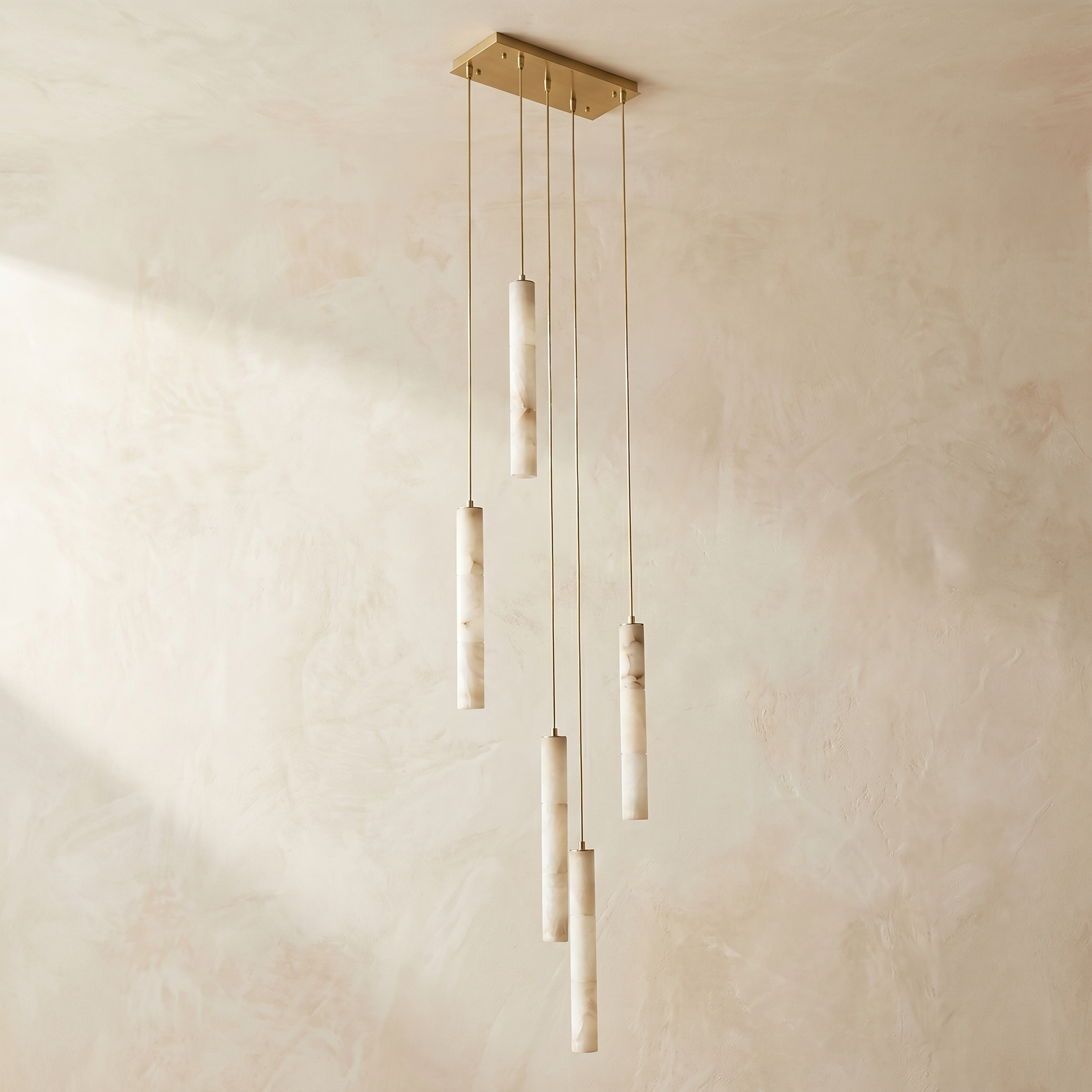 Linear Cylinder Cluster Alabaster Pendant Light — L600 — mra-linear-cylinder-cluster-70010-l600-dark