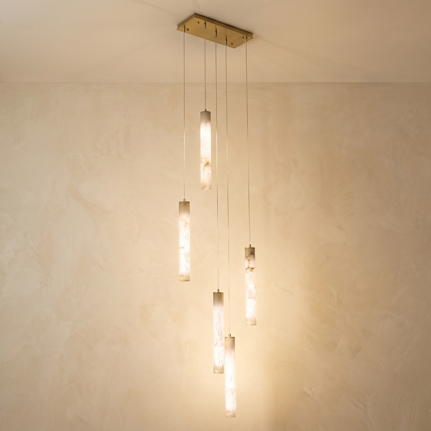 Linear Cylinder Cluster Alabaster Pendant Light — L600 — mra-linear-cylinder-cluster-70010-l600-product