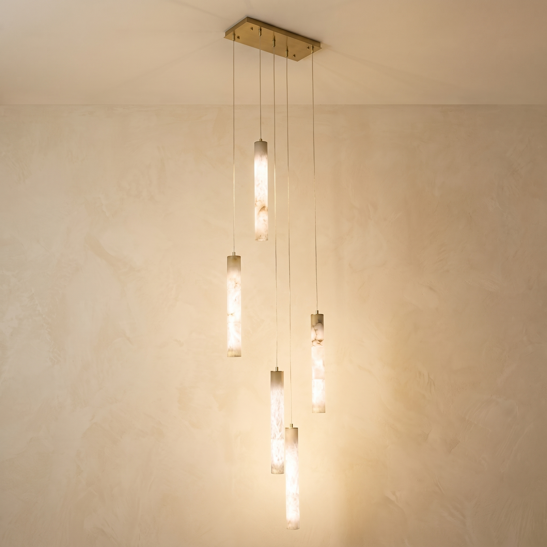 Linear Cylinder Cluster Alabaster Pendant Light — L600 — mra-linear-cylinder-cluster-70010-l600-product