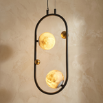 Oval Frame Duo Classic Alabaster Pendant Light — W160 — mra-oval-frame-duo-classic-w160-product