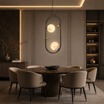 Oval Frame Duo Classic Alabaster Pendant Light — W160 — mra-oval-frame-duo-classic-w160-scene-1