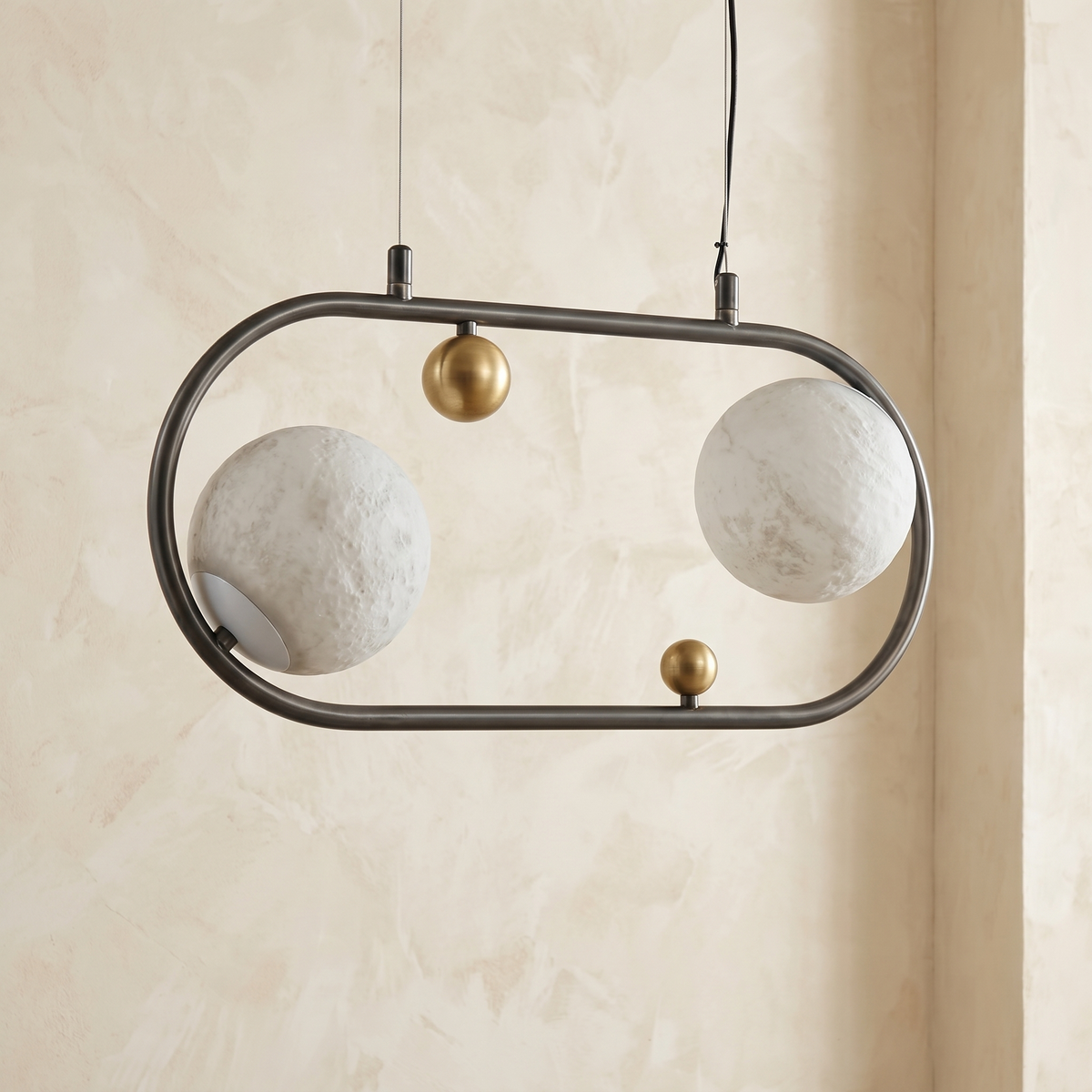 Oval Frame Duo Classic Alabaster Pendant Light — W680 — mra-oval-frame-duo-classic-w680-dark