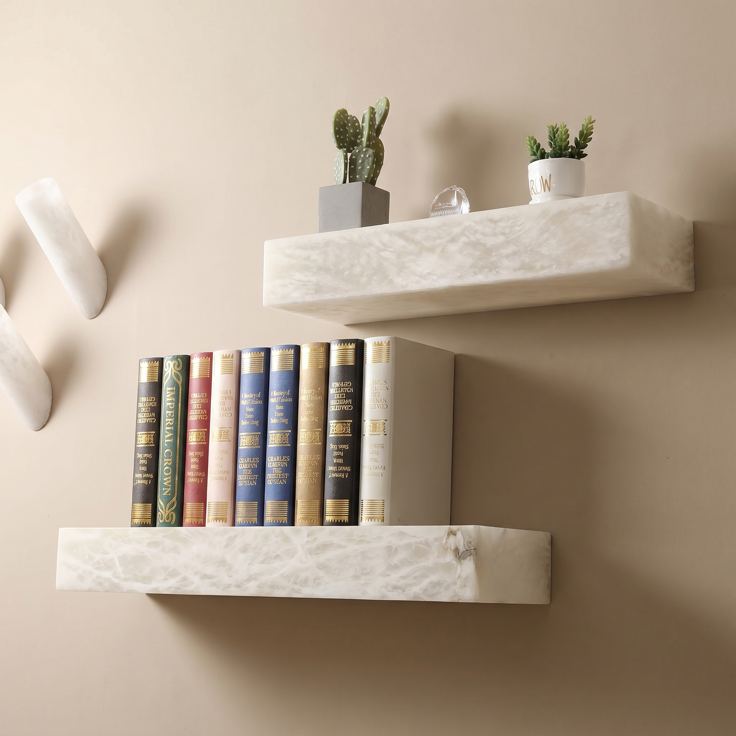 Rectangular Shelf Wall Alabaster — L600 — mra-rectangular-shelf-wall-l600-dark