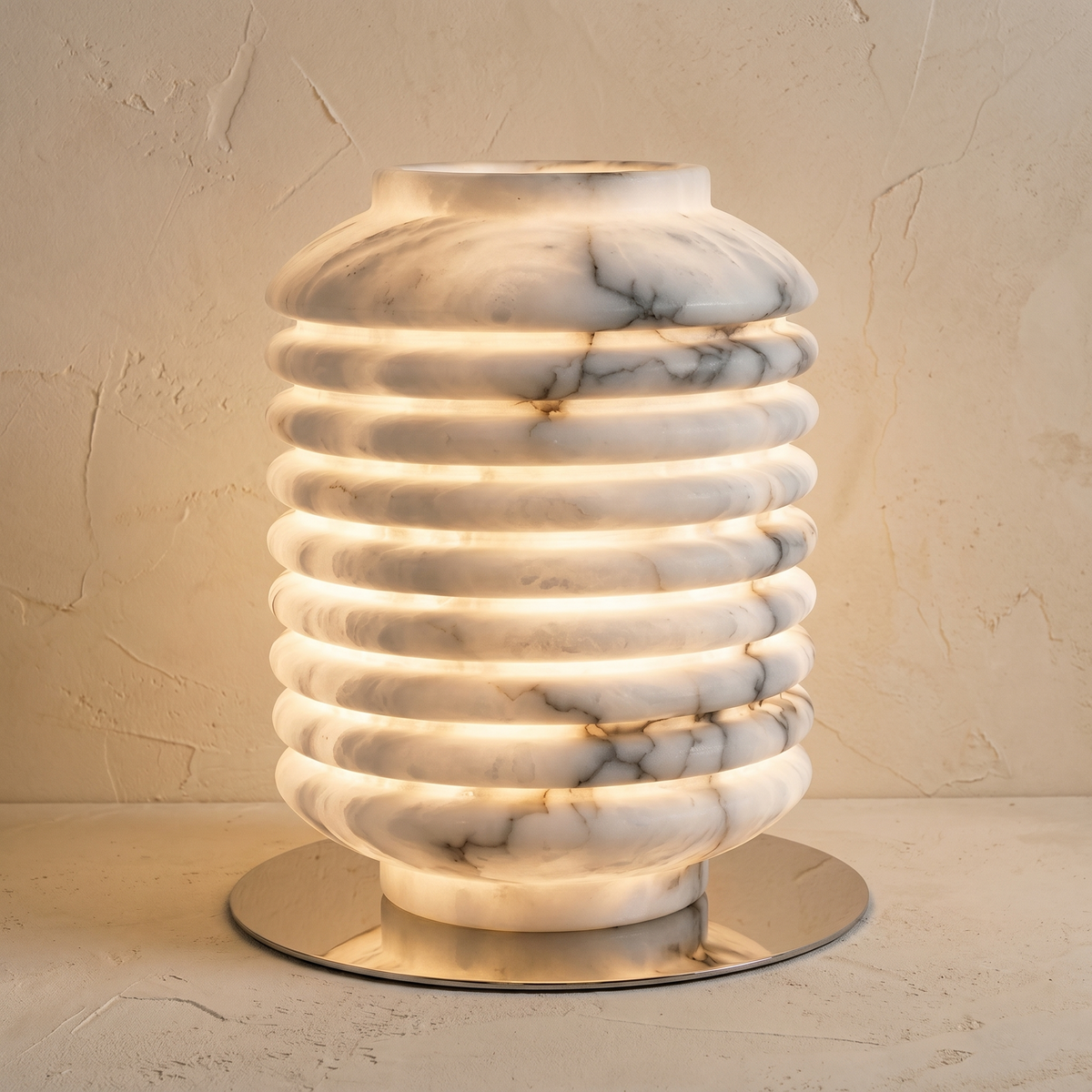 Ridged Jar Table Alabaster — D260 — mra-ridged-jar-table-49619-d260-product