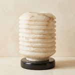 Ridged Lantern Table Alabaster — D180 — mra-ridged-lantern-table-49624-d180-dark
