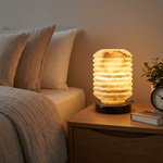 Ridged Lantern Table Alabaster — D180 — mra-ridged-lantern-table-49624-d180-scene-1