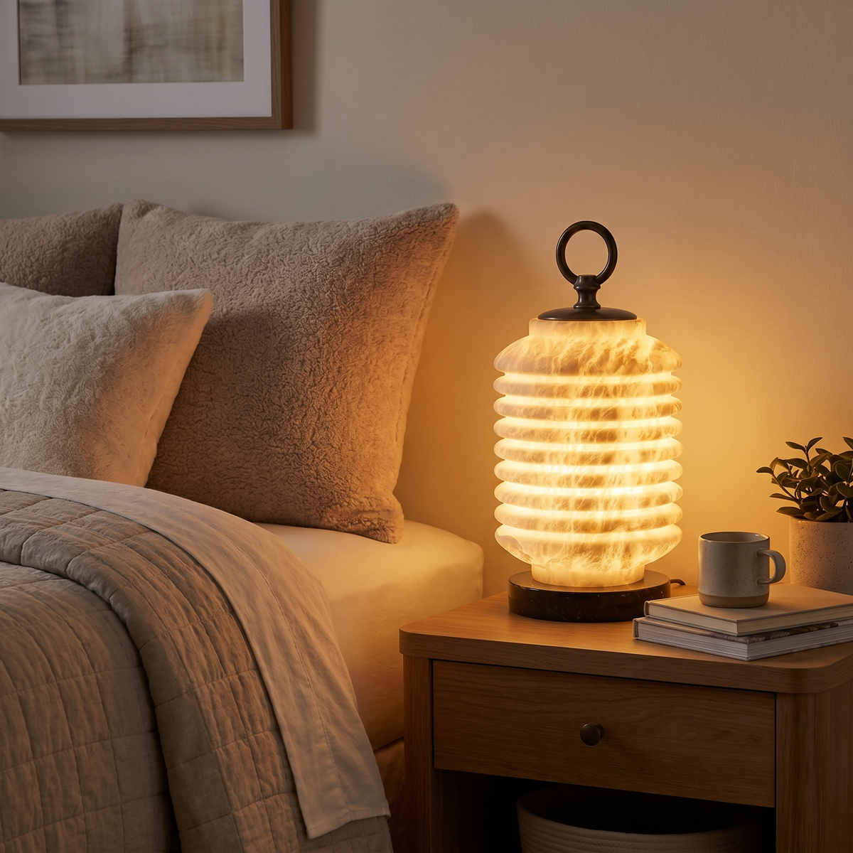 Ridged Lantern Table Alabaster — D260 — mra-ridged-lantern-table-49624-d260-scene-1