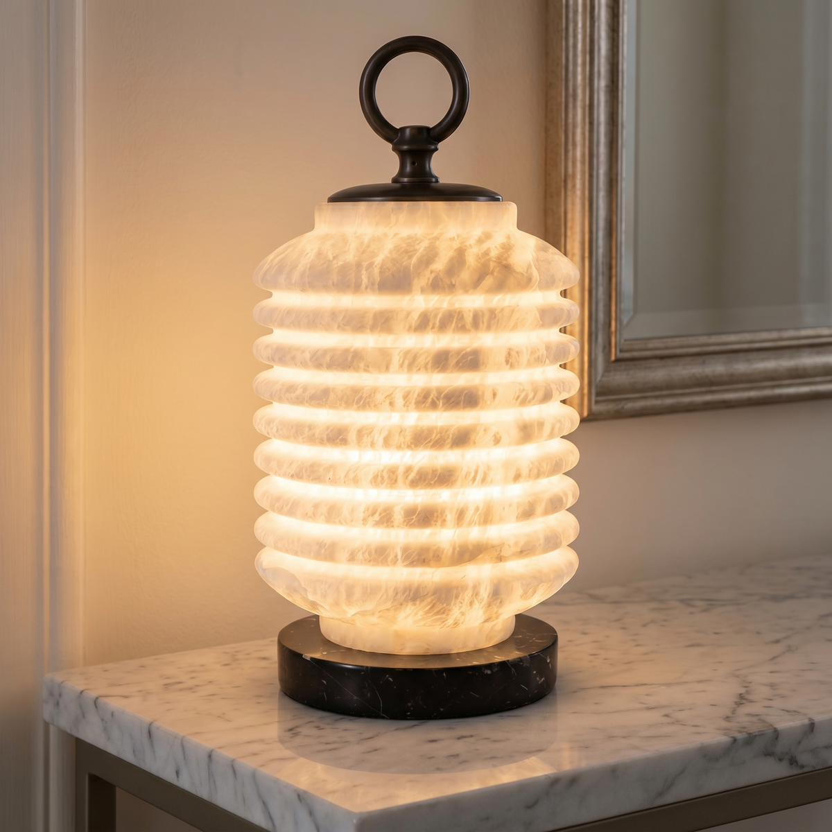 Ridged Lantern Table Alabaster — D260 — mra-ridged-lantern-table-49624-d260-scene-3