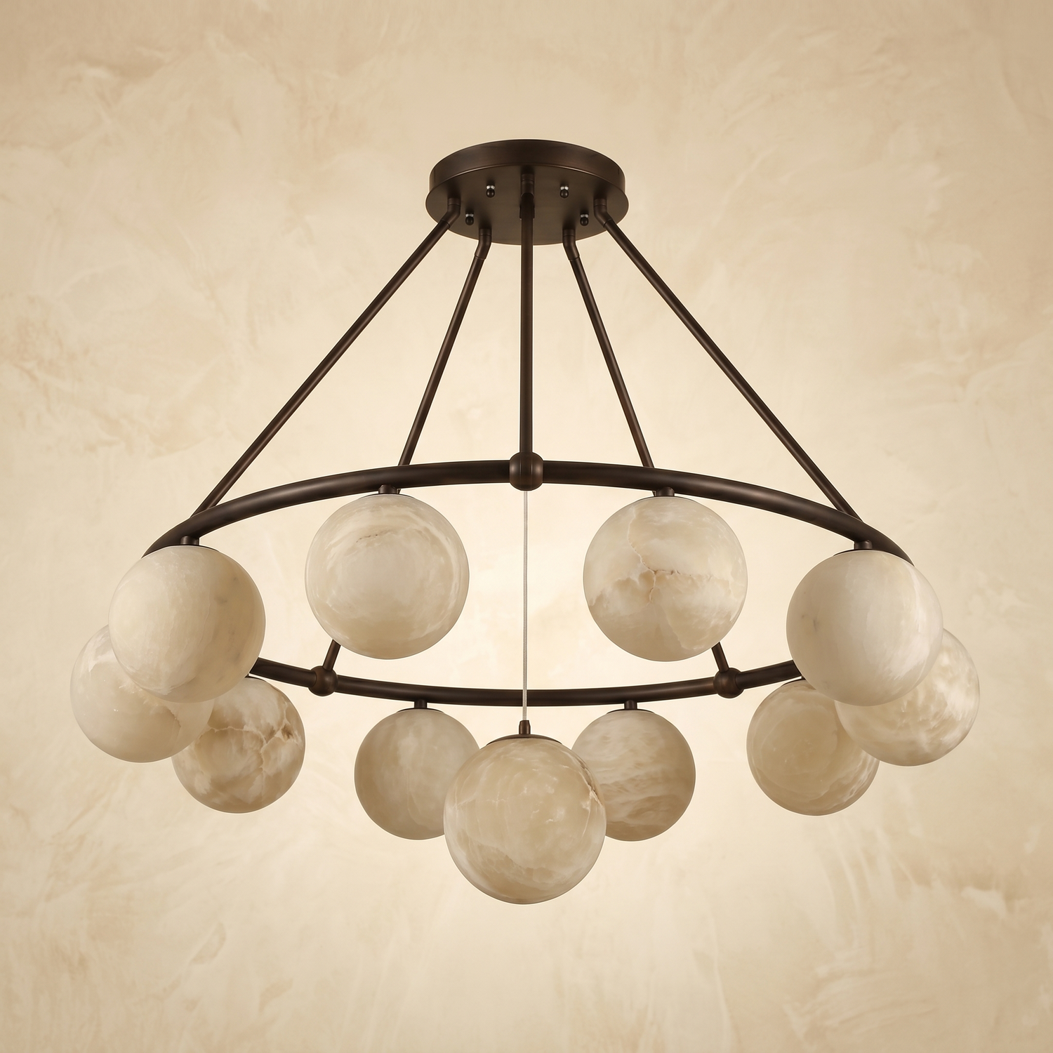 Ring Cluster Pendant Alabaster — D1030 — mra-ring-cluster-pendant-d1030-dark