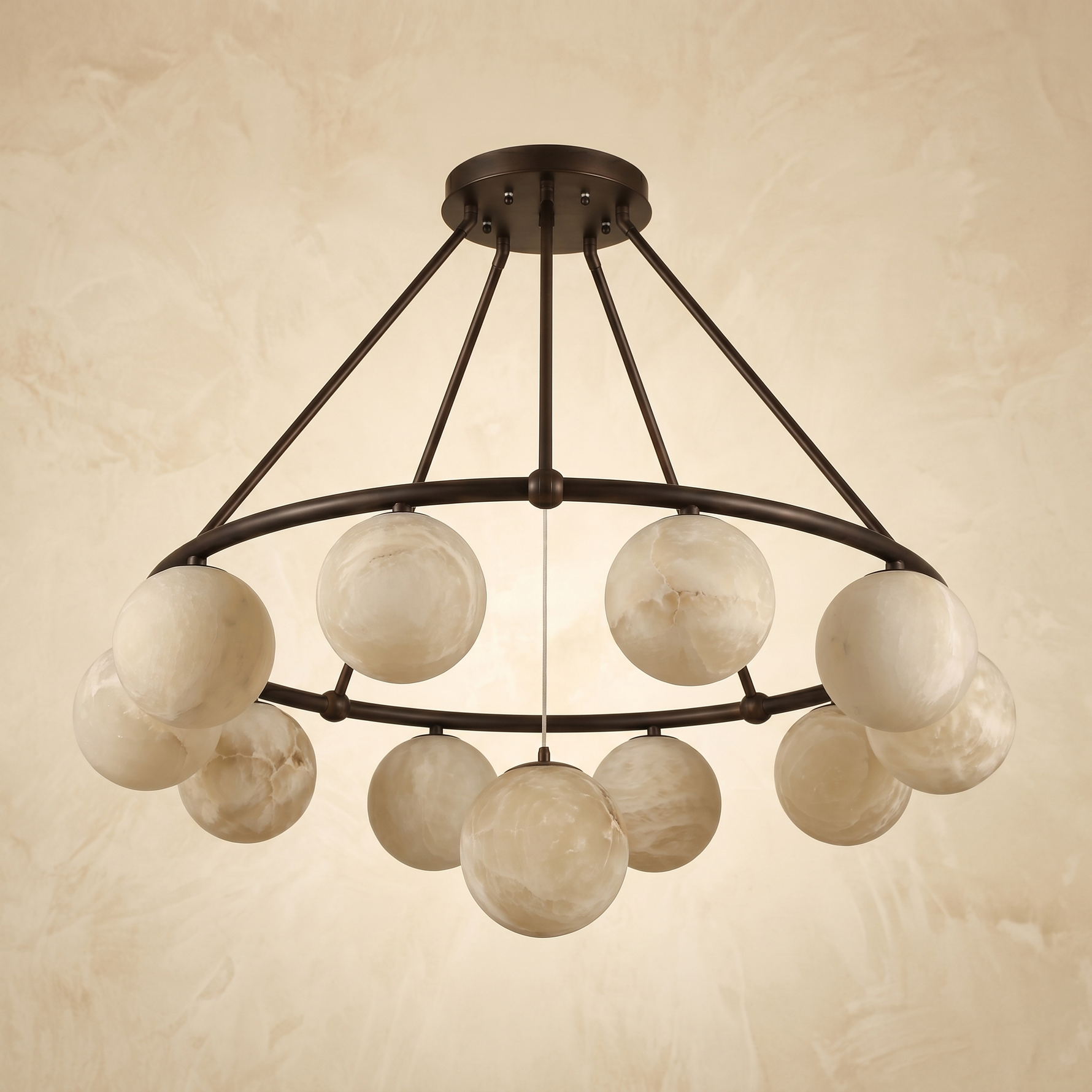 Ring Cluster Pendant Alabaster — D1030 — mra-ring-cluster-pendant-d1030-dark