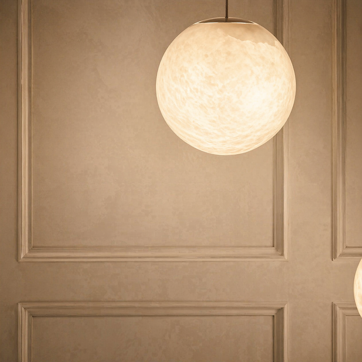 Small Orb Pendant Alabaster — D120 — mra-small-orb-pendant-70031-d120-product