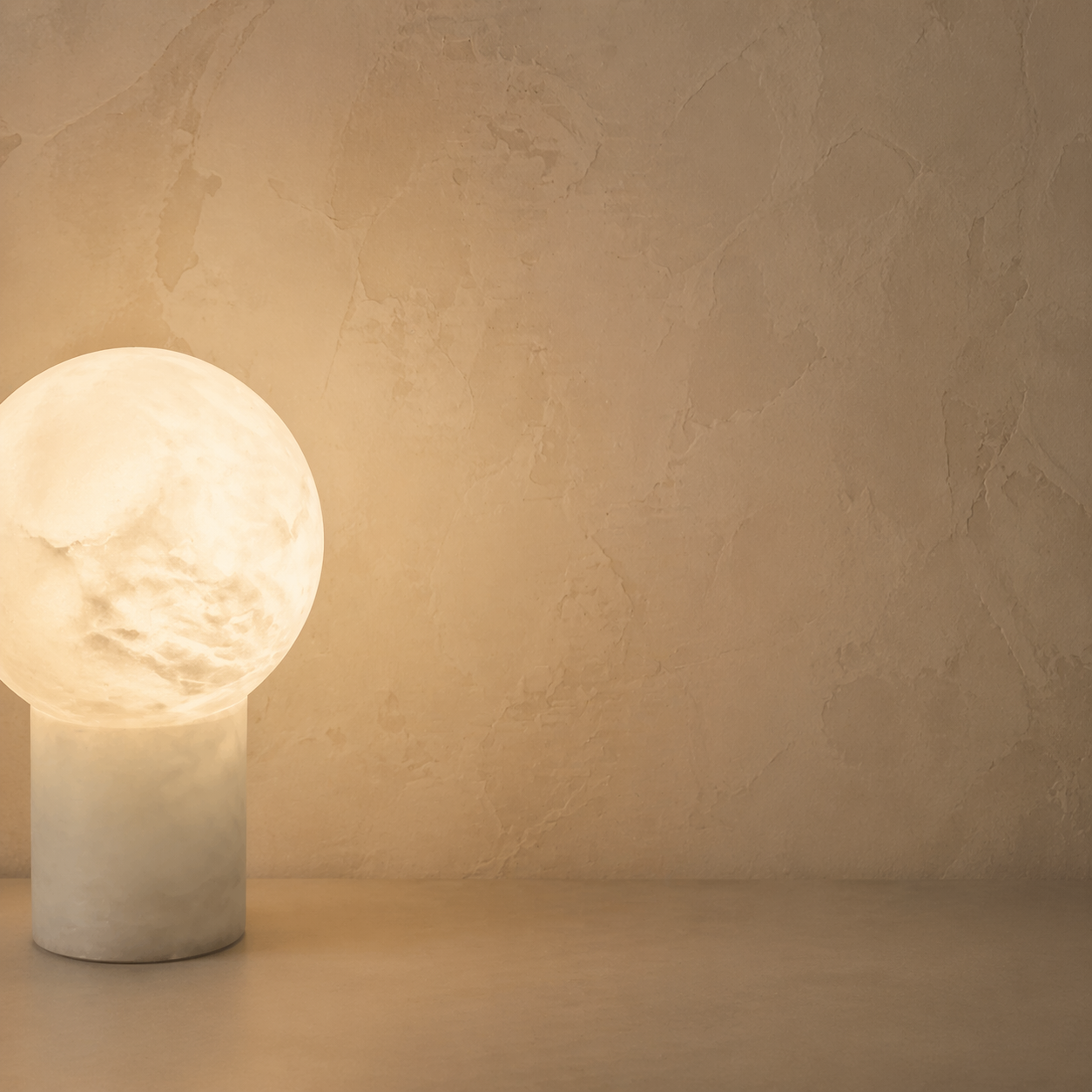 Stone Orb Floor Alabaster Floor Lamp — D160 — yiosi-mra-stone-orb-floor-70075-d160-product
