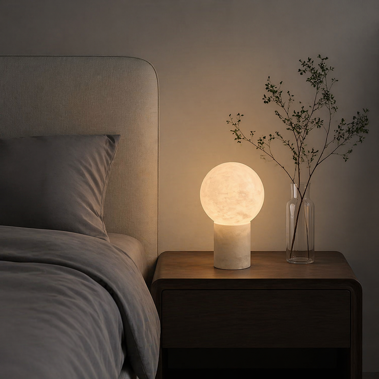 Stone Orb Floor Alabaster Floor Lamp — D160 — yiosi-mra-stone-orb-floor-70075-d160-scene-1
