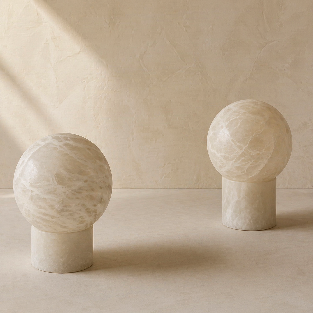 Stone Orb Floor Alabaster Floor Lamp — D240 — yiosi-mra-stone-orb-floor-70075-d240-dark