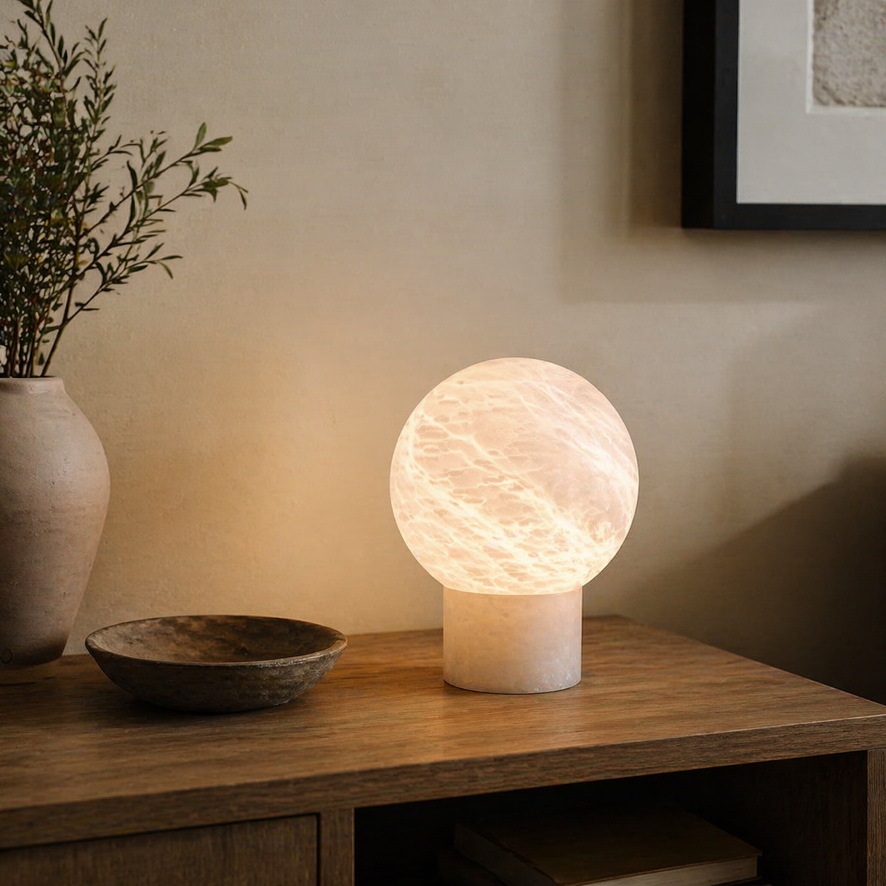 Stone Orb Floor Alabaster Floor Lamp — D240 — yiosi-mra-stone-orb-floor-70075-d240-scene-1