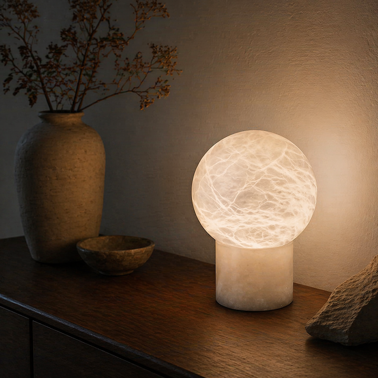 Stone Orb Floor Alabaster Floor Lamp — D240 — yiosi-mra-stone-orb-floor-70075-d240-scene-3