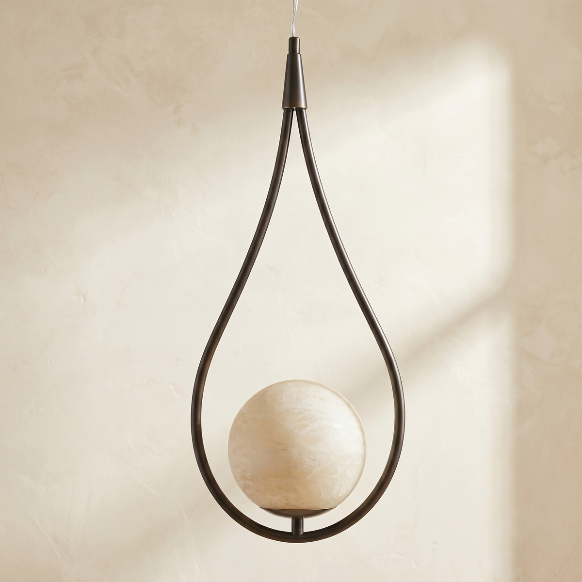Teardrop Frame Pendant Alabaster — D320 — mra-teardrop-frame-pendant-d320-dark