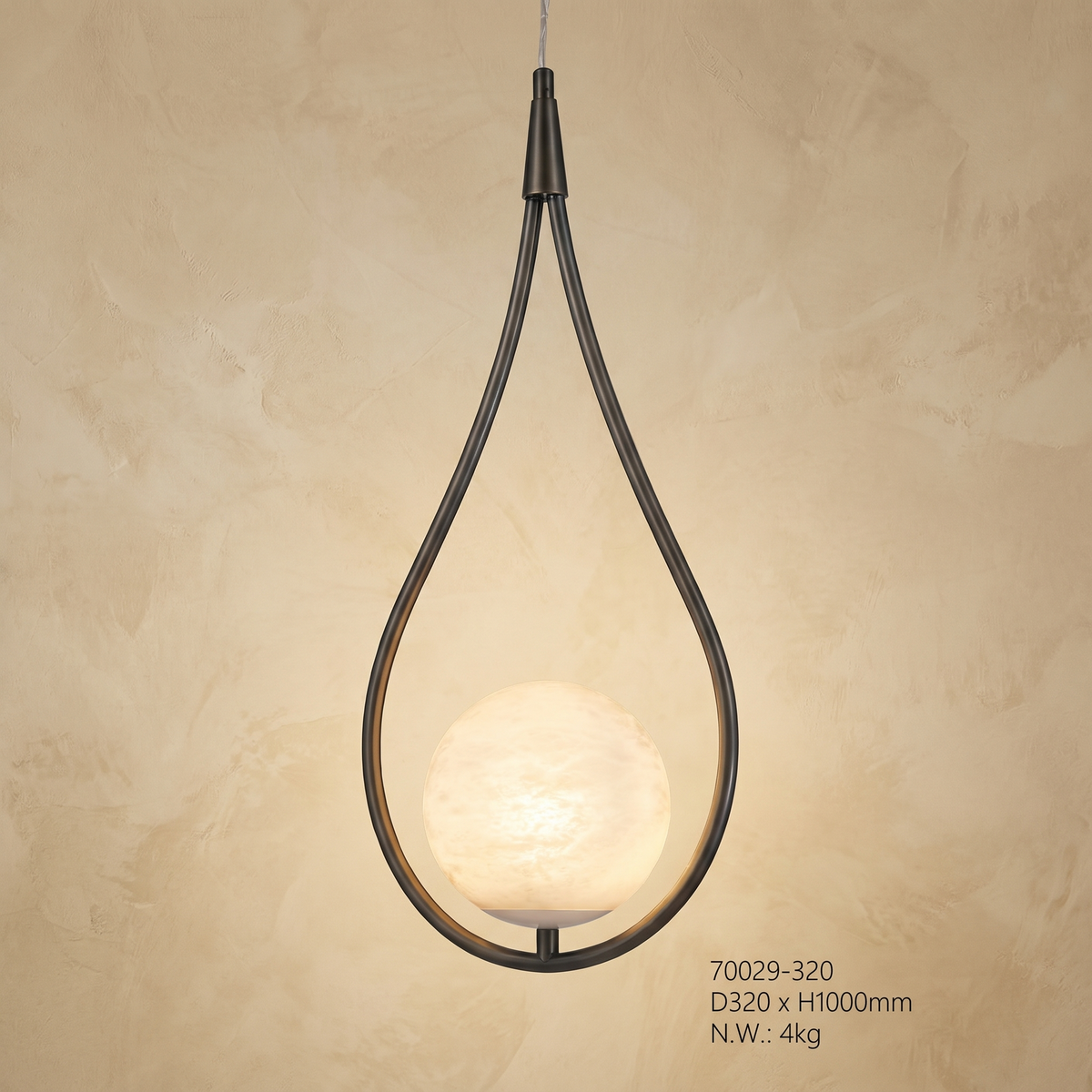Teardrop Frame Pendant Alabaster — D320 — mra-teardrop-frame-pendant-d320-product