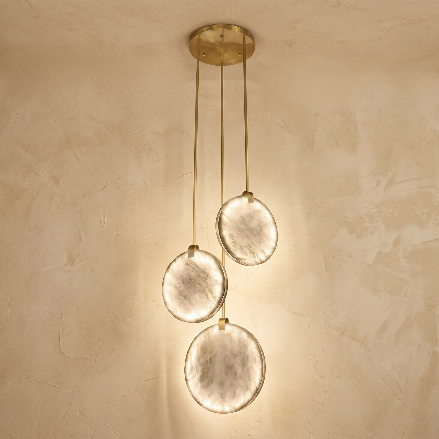 Triple Disc Pendant Alabaster — D500 — mra-triple-disc-pendant-d500-product