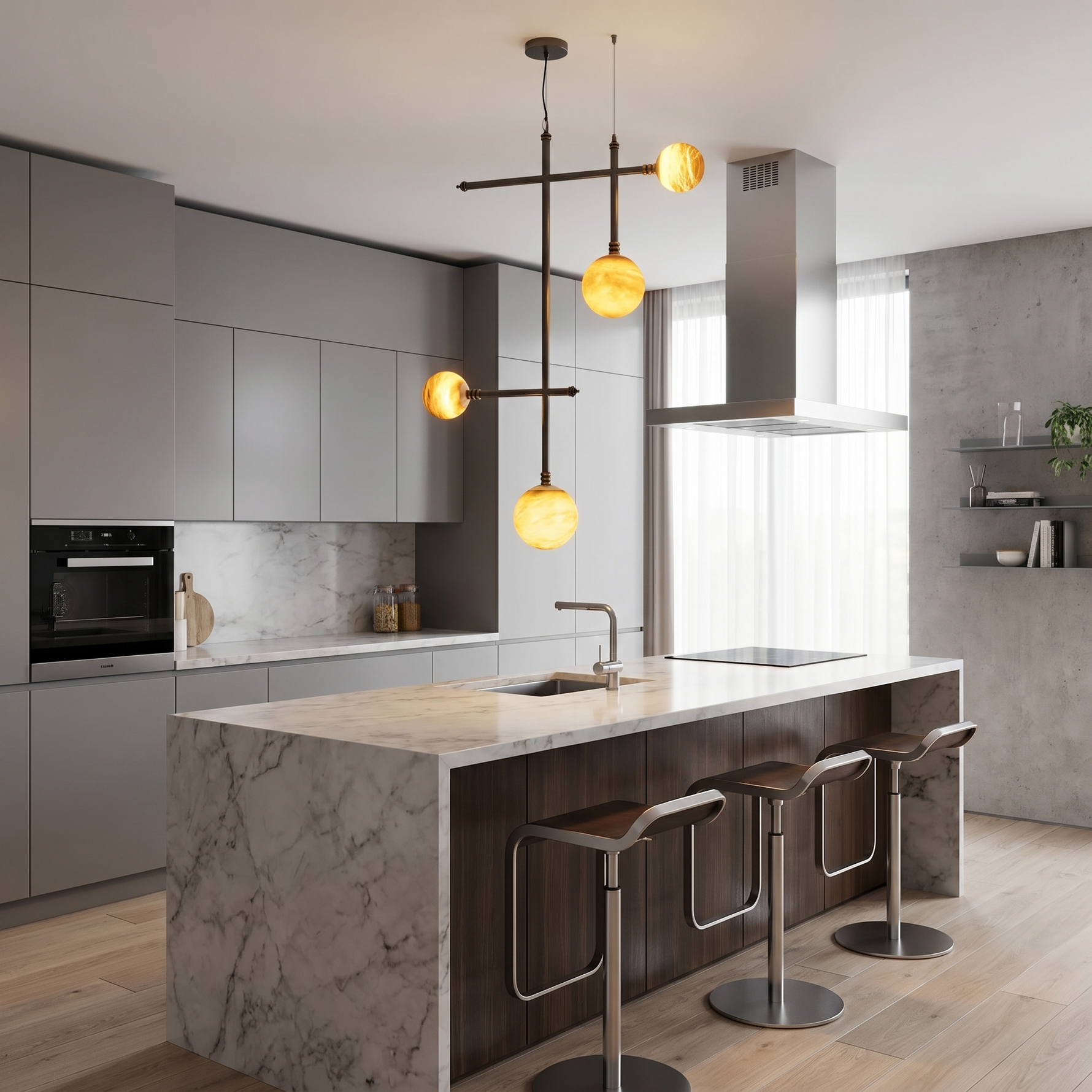 Truss & Cluster Mix Alabaster Pendant Light — W900 — mra-truss-cluster-mix-p26-w900-scene-2