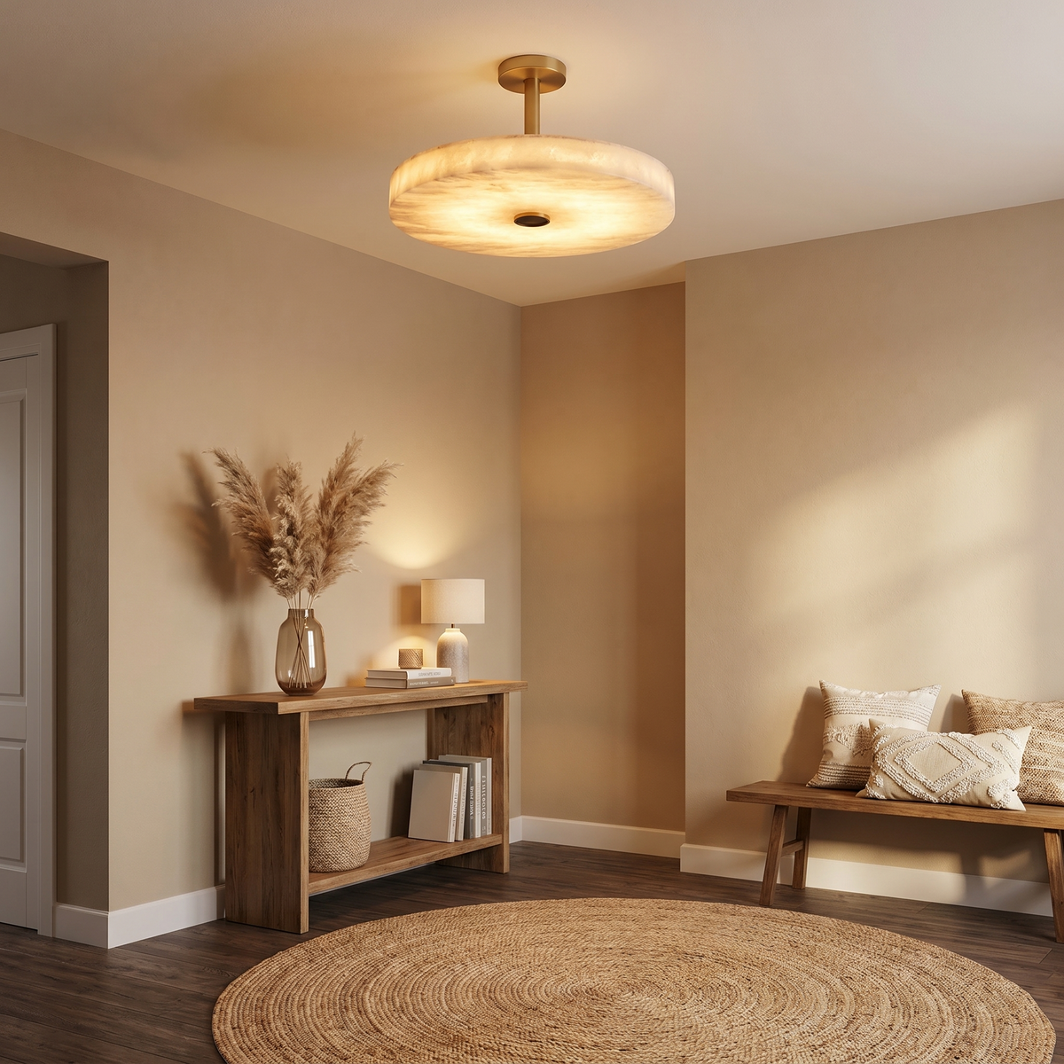 Wood Disc Ceiling 70020 (extra sizes) Alabaster — D390 — mra-wood-disc-ceiling-70020-extra-sizes-d390-scene-1