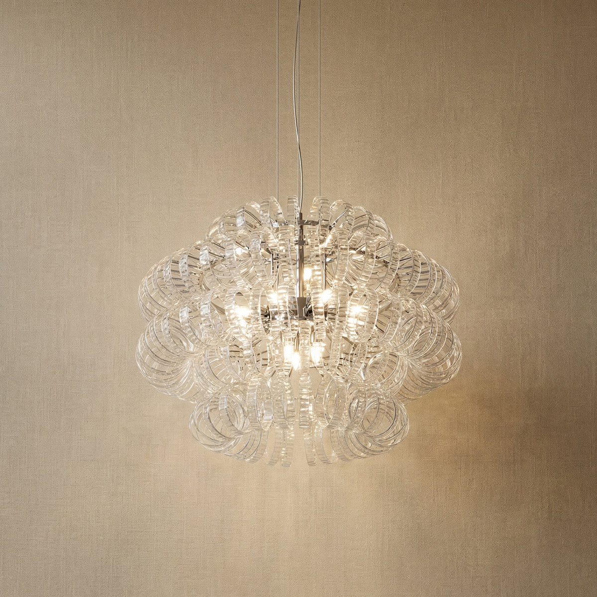 Yiosi Opulence Clear Glass Pendant Light 24" - 24" (Dia 600mm)