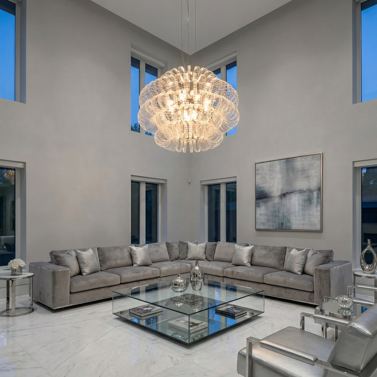 Yiosi Opulence Clear Glass Pendant Light 24" - scene-1