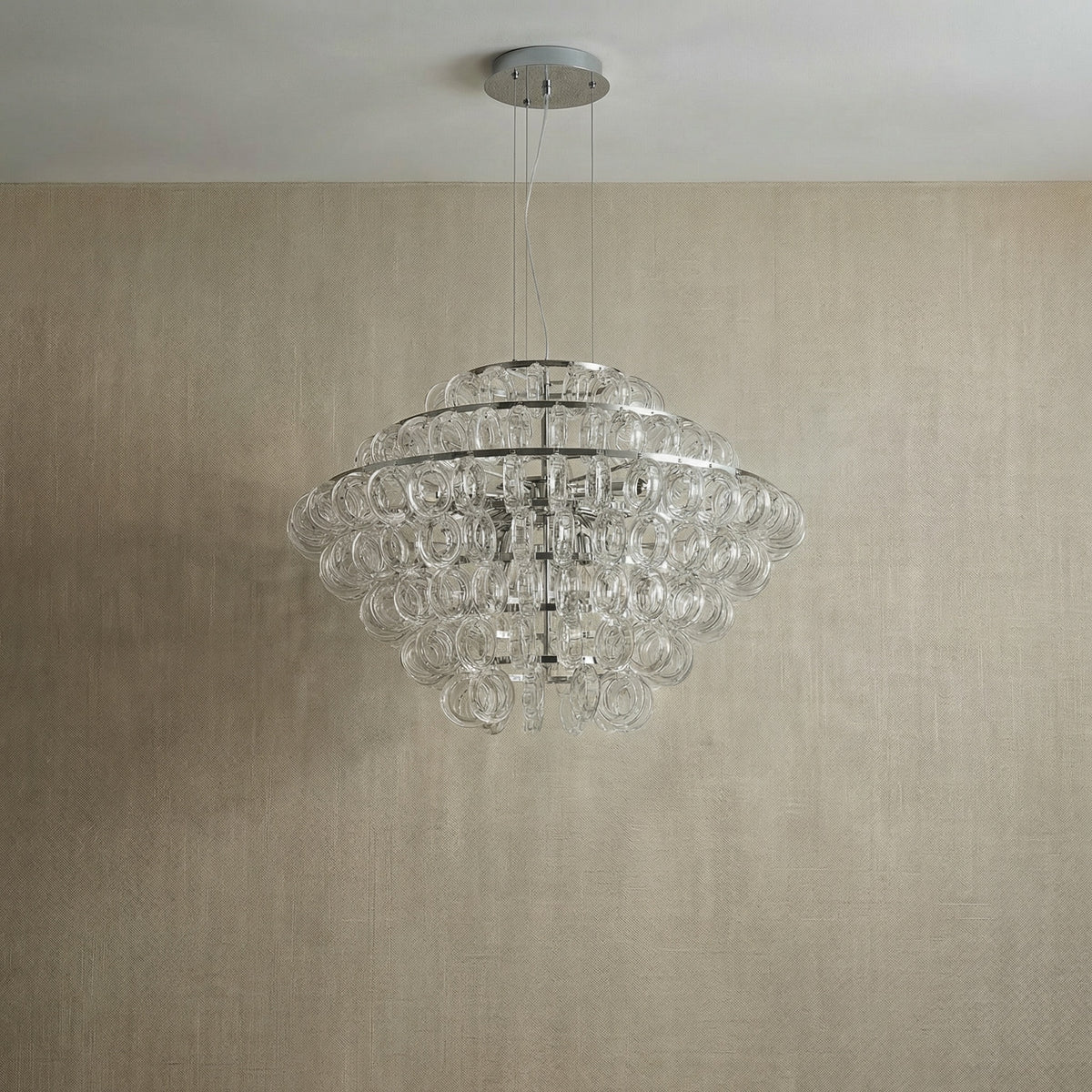 Yiosi Opulence Clear Glass Pendant Light 31" - dark