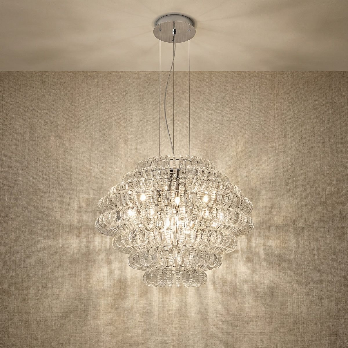 Yiosi Opulence Clear Glass Pendant Light 39" - 39" (Dia 1000mm)
