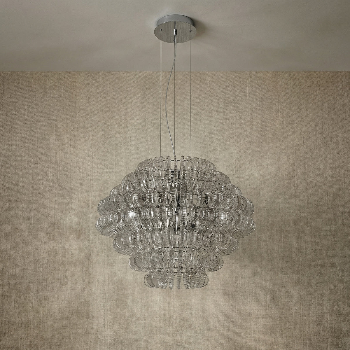 Yiosi Opulence Clear Glass Pendant Light 39" - dark