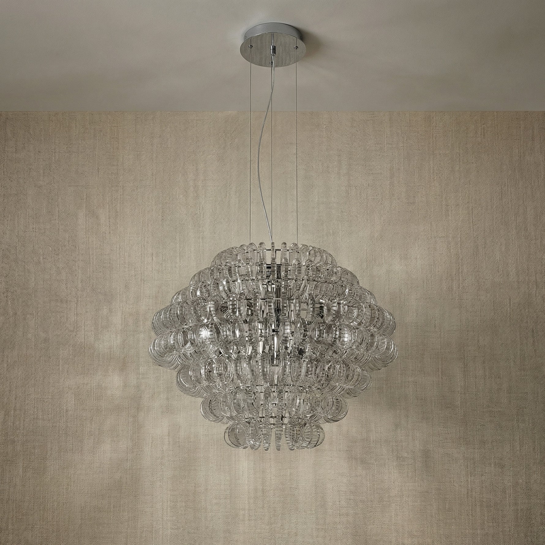 Yiosi Opulence Clear Glass Pendant Light 39" - dark