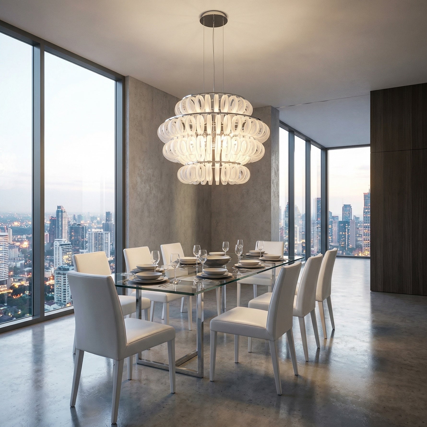 Yiosi Opulence Frosted Glass Pendant Light 24" - scene-2