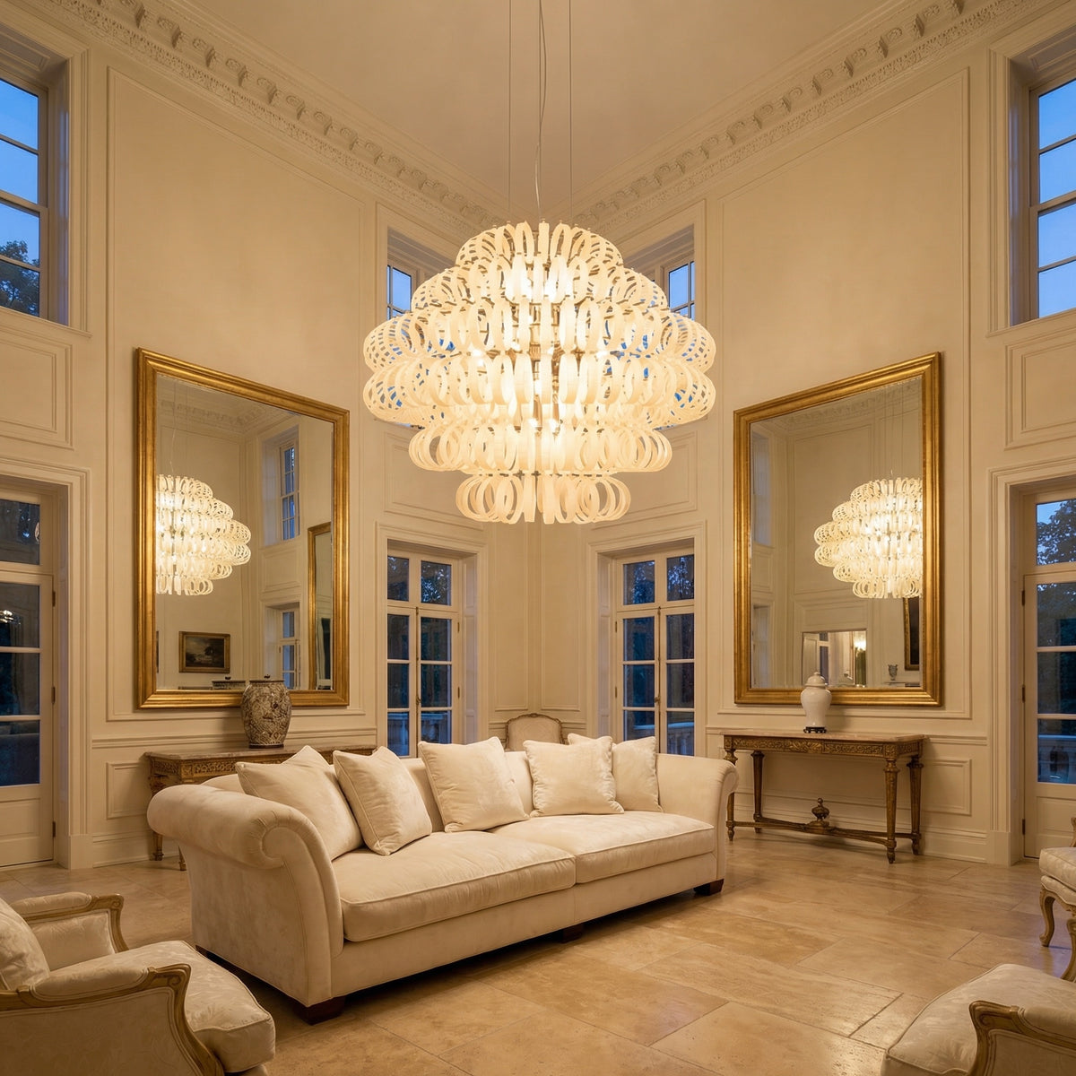 Yiosi Opulence Frosted Glass Pendant Light 31" Style B - scene-1