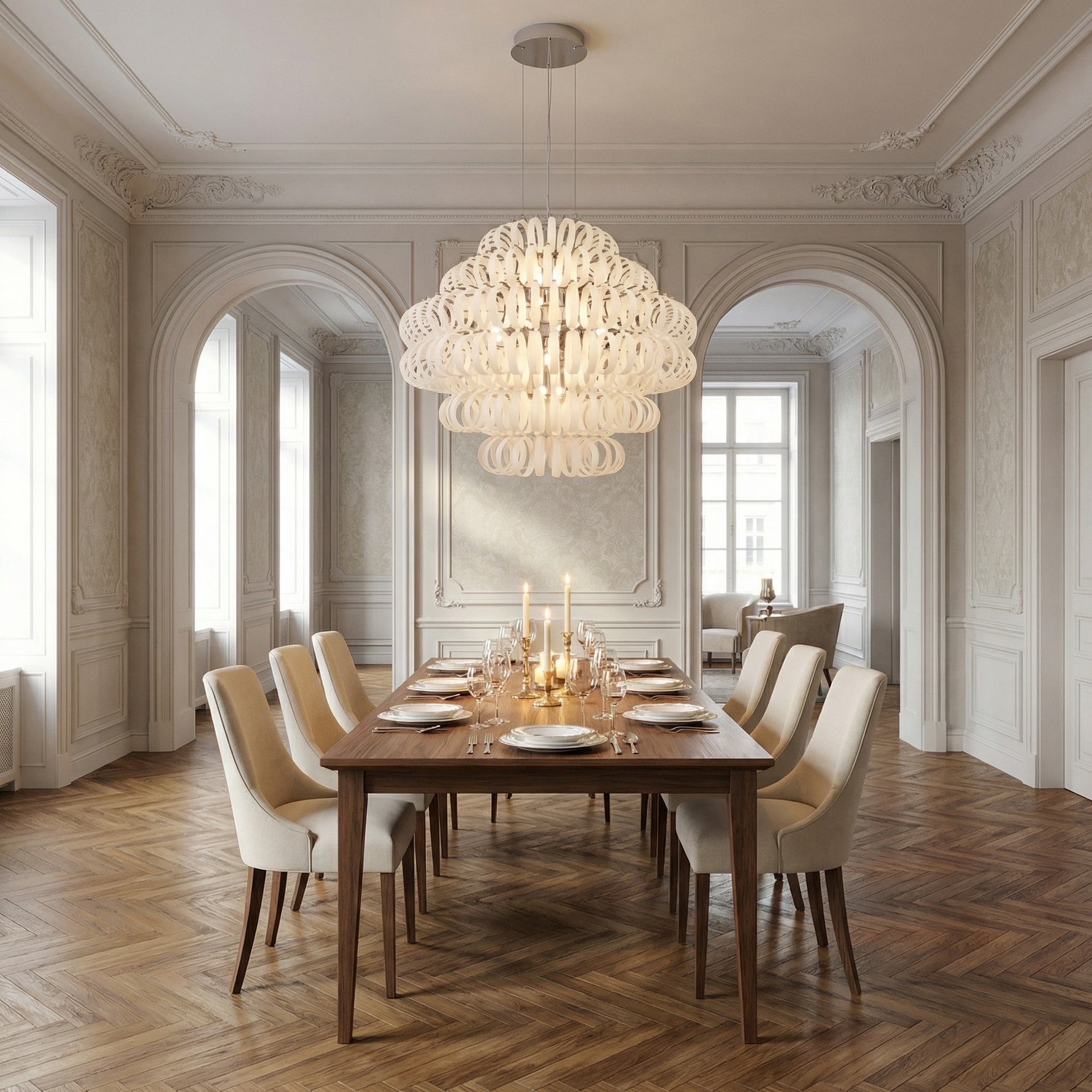 Yiosi Opulence Frosted Glass Pendant Light 31" Style B - scene-2