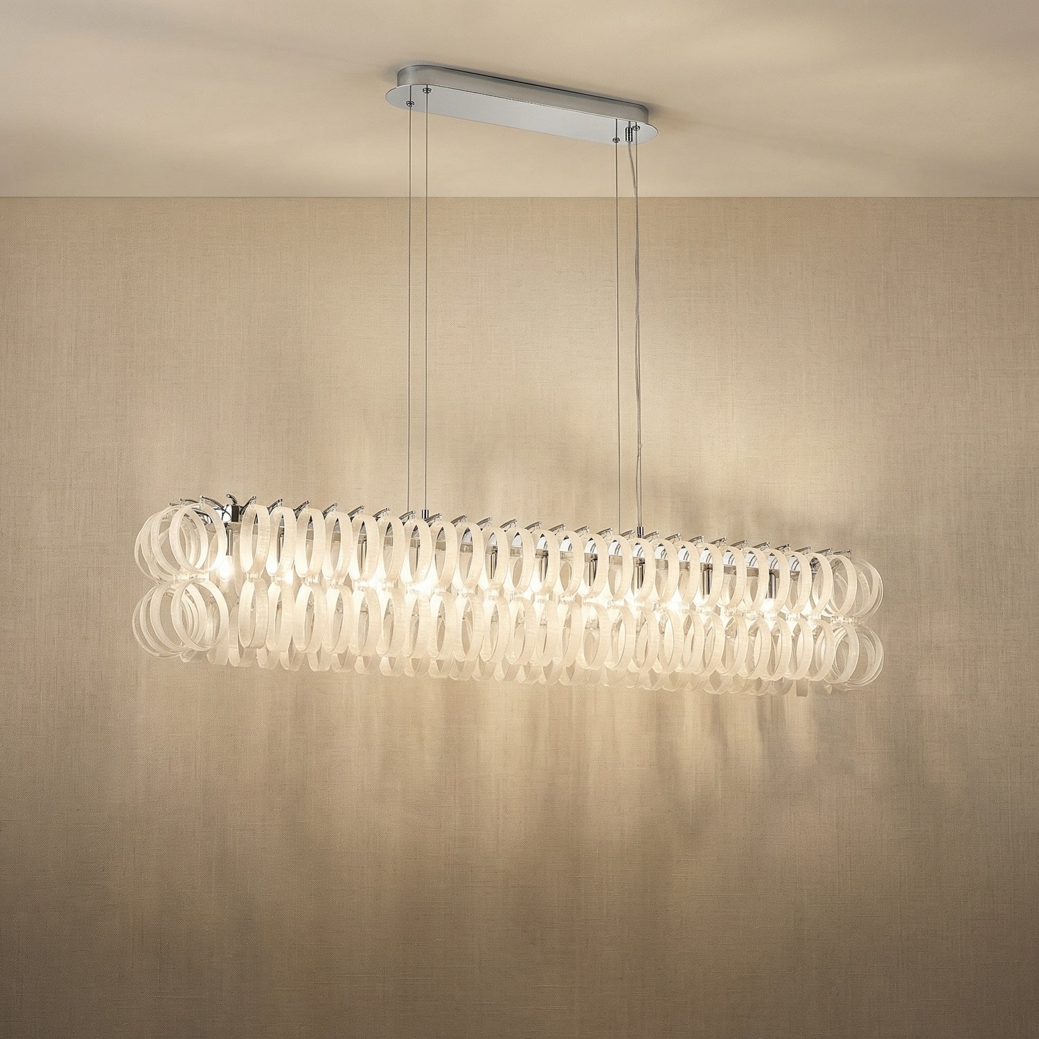 Yiosi Opulence Oval Clear Glass Pendant Light - 47" Linear (L1200mm)
